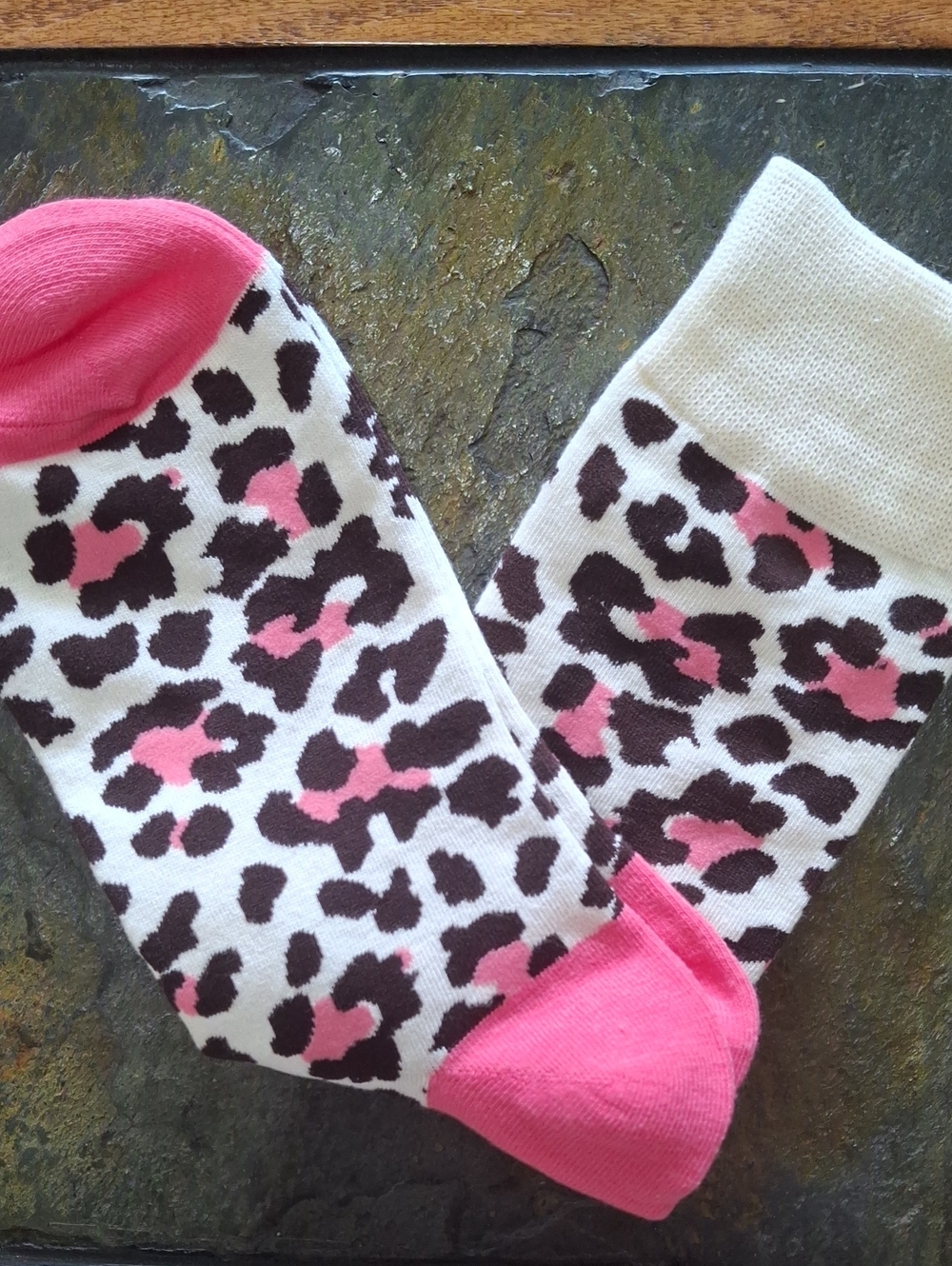 Leopard Print Crew Socks